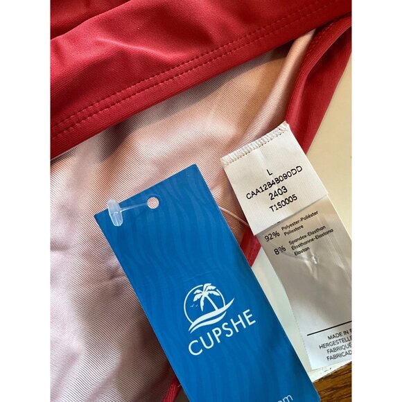 Cupshe Rust‎ Color Bathing Suit Women's Size Large Top Molded Cups - Picture 4 of 4